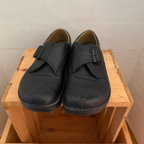 Birkenstock Mens Size 40 US 7-7.5 Black Leather Buckle Strap Trent Loafer Shoes - Picture 12 of 16
